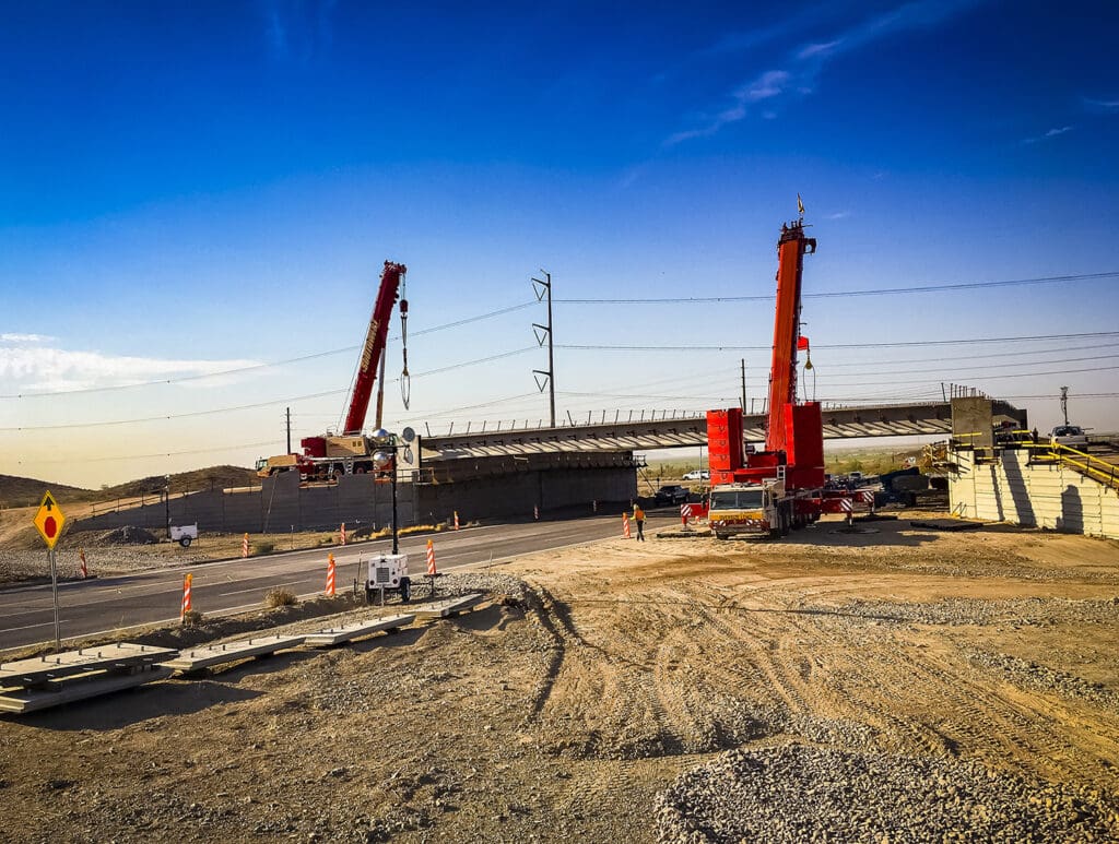ADOT Bridge Girders over South Mountain Freeway near Laveen, AZ.