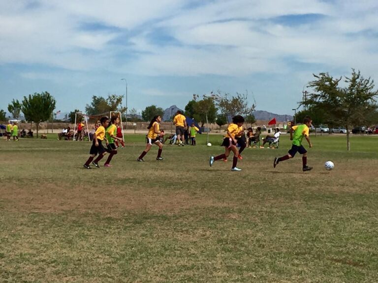 Laveen Soccer players take the field. Laveen Soccer players take the field.