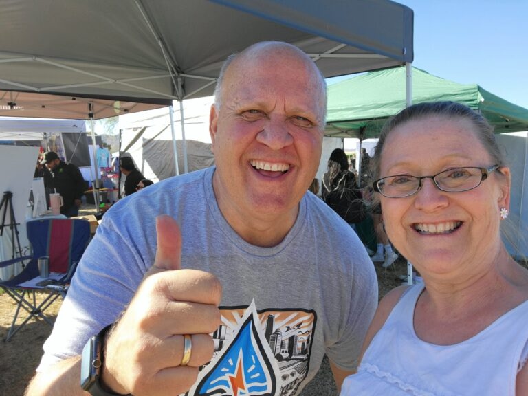 Keith Woods with the SRP Land Alliance and Rose Tring, AZ Media Maven, at the Laveen BBQ 2025 Keith Woods with the SRP Land Alliance and Rose Tring, AZ Media Maven, at the Laveen BBQ 2025